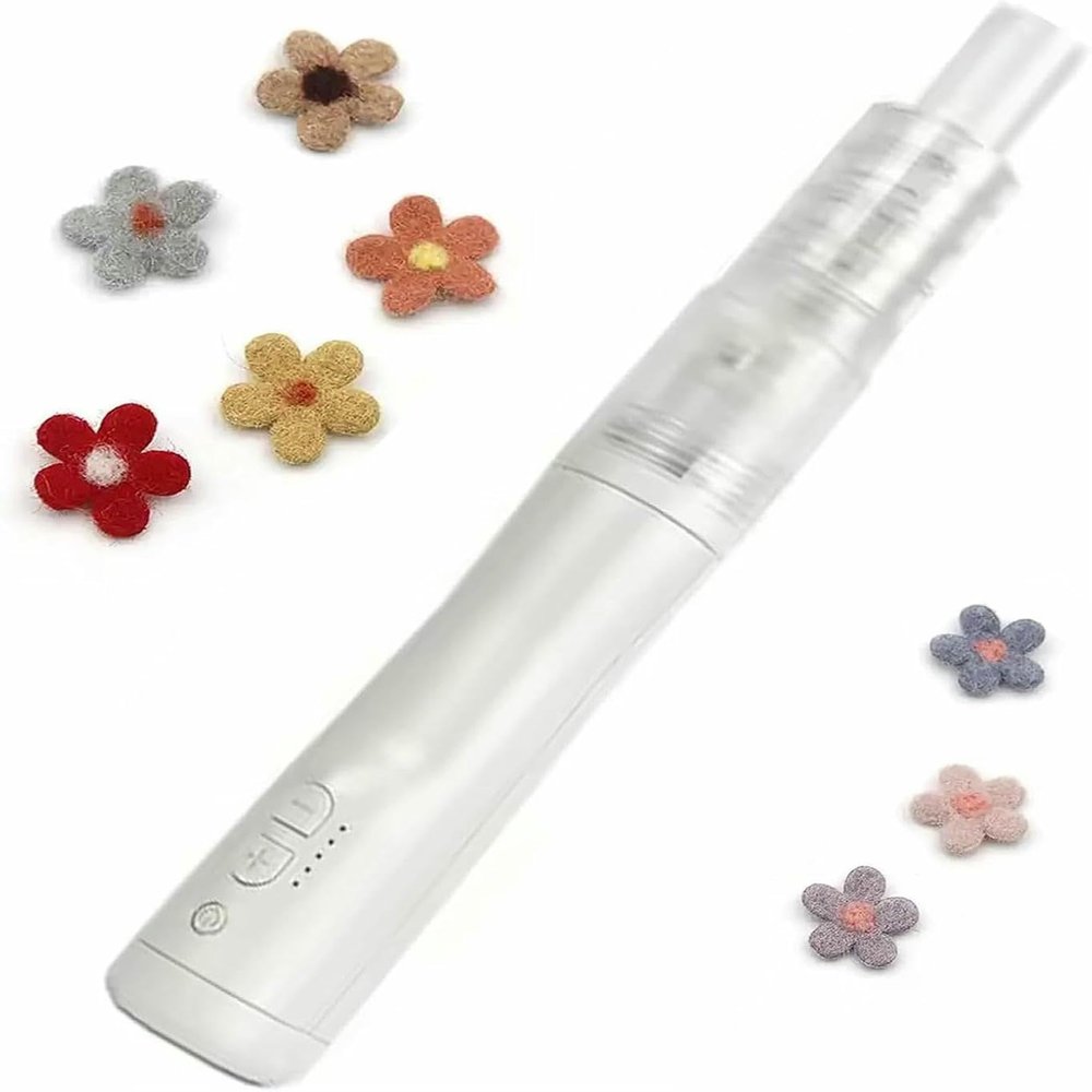 OJHVTCXD Electric Wool Felting Tool, Electric Felting Needle Machine, Rechargeable Handheld Felt Punching Machine with 5-Speed Control, Stroke 3cm, for DIY Wool Painting