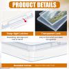 Leinuosen 10 Pack Photo Storage Box Set 5 Pcs 8"x10" and 5 Pcs 5"x7" Plastic Photo Organizer with Snap Tight Latch Large Picture Container for Postcard Scrapbook Paper Crafts Office Document Supplies view 4