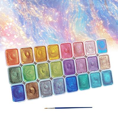 Caedrea Kolorful Mineral Pigment Watercolor Set - 20/24Color Shifting Painting Set, Easy to Blend Shimmer Watercolor, for Kids Adults