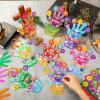 Frienda 48 Set Religious Bible Craft Kit for Kids Religious Flower Handprint Art Craft God Says You are Bible Prayer Sticker Ornament VBS Church Activity Gift for Sunday School Teacher Day view 2