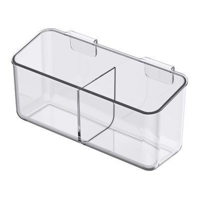 Simply Tidy Medium Clear Hanging Organizer Bin Plastic Clip-On Storage for Craft Tools & Supplies, Fits Most Rolling Carts & Uncapped Surfaces, 12 Pack