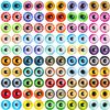 100PCS 12MM Assorted Dragon Eyes Glass Cabochon Mixed Style Doll Dragon Eyes for Clay Doll Making Sculptures Props Craft DIY Findings Jewelry Making view 1