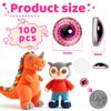 100PCS 12MM Assorted Dragon Eyes Glass Cabochon Mixed Style Doll Dragon Eyes for Clay Doll Making Sculptures Props Craft DIY Findings Jewelry Making view 2