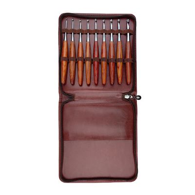 9Pcs Wood Handle Crochet Hook 3.5mm-8.0mm Ergonomic Crochet Needle for Beginner Knitting Crocheting Sweater Scarf Gloves Professional Needle