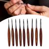 9Pcs Wood Handle Crochet Hook 3.5mm-8.0mm Ergonomic Crochet Needle for Beginner Knitting Crocheting Sweater Scarf Gloves Professional Needle view 2