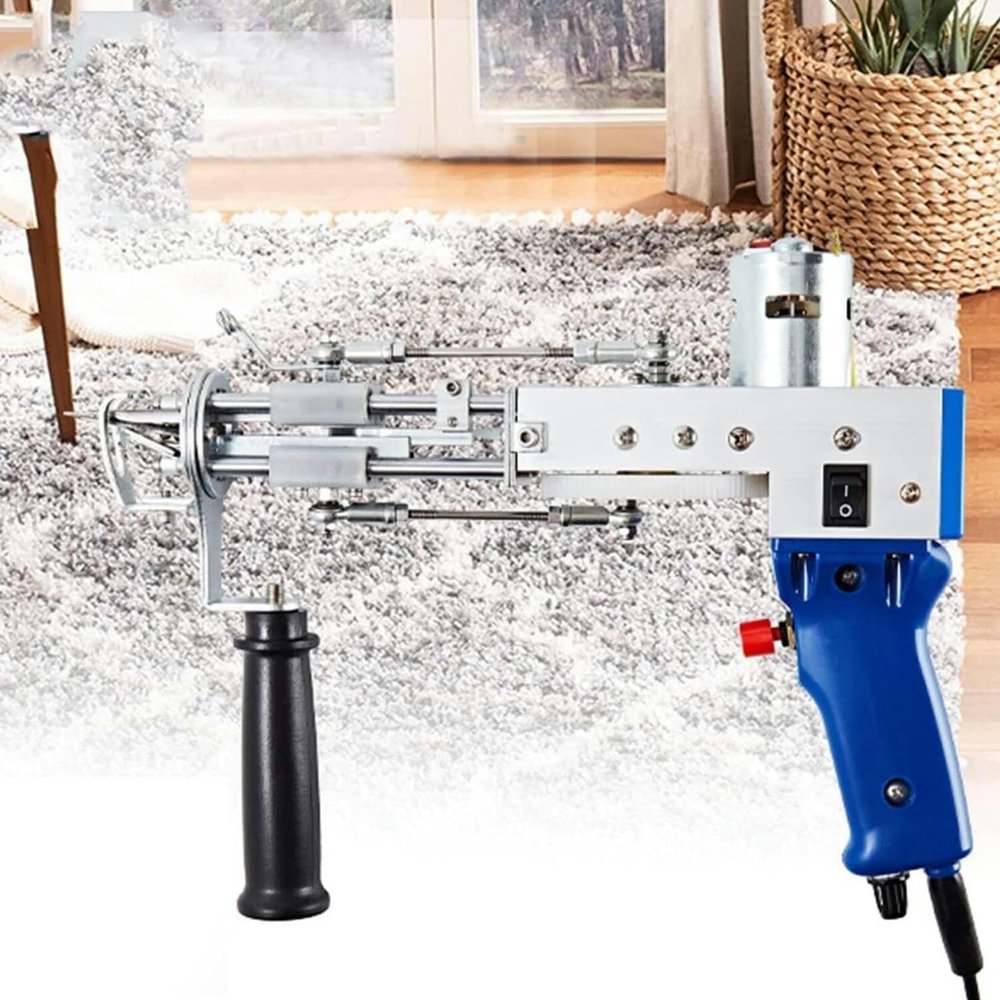 Electric Carpet Tufting Gun, DIY Cut & Loop Pile Weaving Machine, Adjustable Speed, 70W for Rugs, Carpets, and Cushions (110V)(220v)
