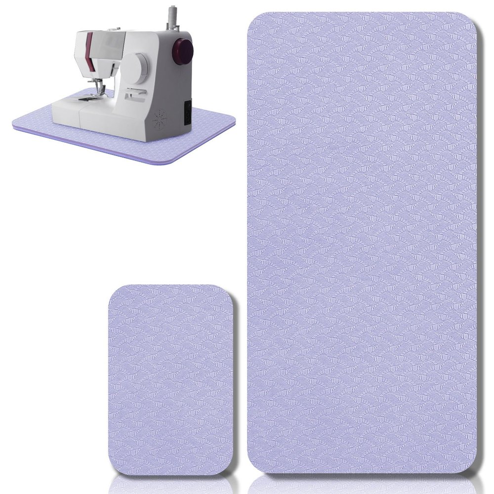 Drydiet 2 Pcs Sewing Machine Muffling Mat Pedal Sewing Mat Reduce Vibrations Noise No Slip Machine Accessories for Quilting (17'' X 36'' and 9'' X 14'',Lavender Purple)