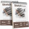 Umriox 9" x 12" Sketch Book, 2-Pack Sketch Pad (100 Sheets Each), Top Spiral Bound Sketchbook, Acid-Free Drawing Paper, Art Drawing Pad for Artists, Students and Designers view 1