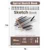 Umriox 9" x 12" Sketch Book, 2-Pack Sketch Pad (100 Sheets Each), Top Spiral Bound Sketchbook, Acid-Free Drawing Paper, Art Drawing Pad for Artists, Students and Designers view 2