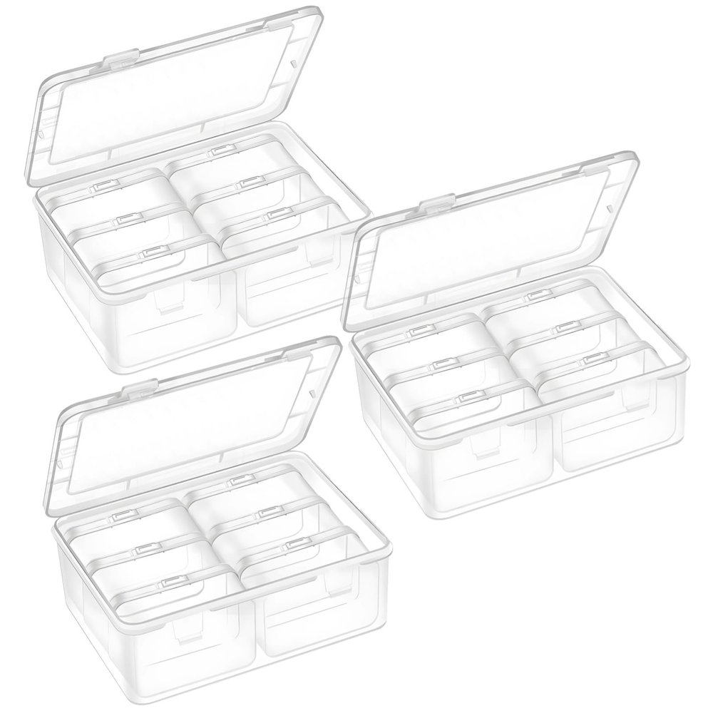 3-Piece Bead Organizer Set, Transparent Plastic Storage Box with Dividers, Ideal for Beads, Jewelry, Crafts, and Nails