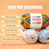 3 Pack Rainbow Beginner Crochet Yarn for Crocheting and Knitting Multicolor Cotton Crochet Yarn for Beginners(Purple White Blue) view 3