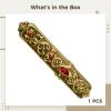 Gold Embroidery Sewing Needle Holder, Sewing Supplies Portable Box, Vintage Needle Storage Case view 3