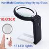 MVNOIRE Portable Handheld Magnifying Glass with LED Lights Foldable Desktop Magnifier 10X/30X Reading (OneColor) view 2