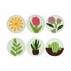 Punch Needle Coaster Kit 6 Patterns Sun Floral Tufted Rug Pads, DIY Needle Punch Coaster Kit for Adults Beginners with Adhesive Felt Yarns Embroidery Hoop Tools Instruction view 1