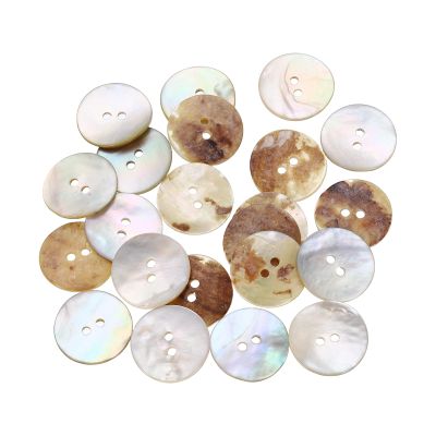 uxcell 25pcs Natural Shell Buttons, 2 Hole Mother of Pearl Buttons 18mm Sewing Craft Button for Shirt Bag DIY Sewing Crafts Decoration, Multicolored