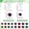 PH PandaHall 32 Sets 3D Rainbow Glitter Safety Eyes for Amigurumi Horse Eye Crochet Animal Eyes Resin Craft Eye with Washers for Teddy Bear Dog Puppets Plush Animals Crochet Halloween Decorations view 2