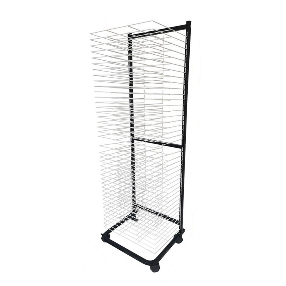 20/40-Tier Art Drying Rack,Mobile Metal Art Storage Rack,Stack Rack for Drawing and More,with Removable Shelves,for Sketches Drawings Gallery(40-Tier)