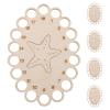 BUTIFULSIC 5pcs Wooden Embroidery Floss Organizer Cross Stitch Holder Wooden Board Sewing Floss Accessories with Holes for Craft DIY Sewing Storage Beige view 1