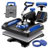 Hot Press Heat Press Machine 12 X 15 Inch 5 in 1 Heat Press Sublimation Machine Automatic 360 Rotation Swing Away Dual-Tube Heating Thermal Printer (Color : Color A) (Colo view 2