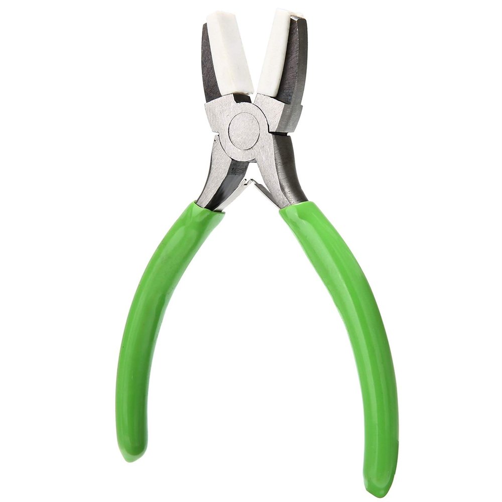 A1DFDFGOQSFG Pliers Tools Pliers Flat Nose Pliers 5.3" Flat Nose Pliers with Plastic Jaw White Carbon Steel Heavy Duty
