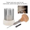 Omabeta Bead Grain Tool, premium metal beaders with concave polished tips for jewelry setting, Diamond Bead Grain Tool, for setting diamonds and stones, silver, 23-piece set view 4