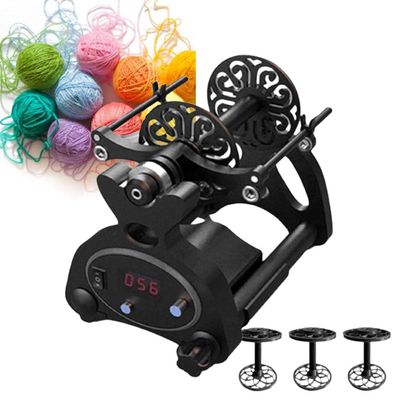 SXXZYAZJ Automatic Yarn Winding Machine,800 RPM Electric Winding Machine,12V Yarn Spinning Wheel,Forward and Reverse Switching,Suitable for Spinning (D)