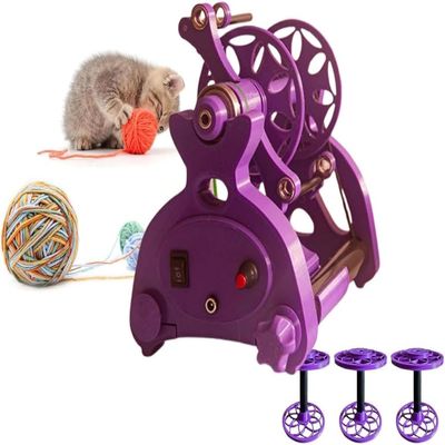 SXXZYAZJ Spinning Wheel for Yarn Making, 800RPM Electric Spinning Wheel for Wool, Electric Spinning Wheel with Adjustable Speed & Forward/Reverse, Mini Wool Winder for Wool, Silk-Purple||Countless
