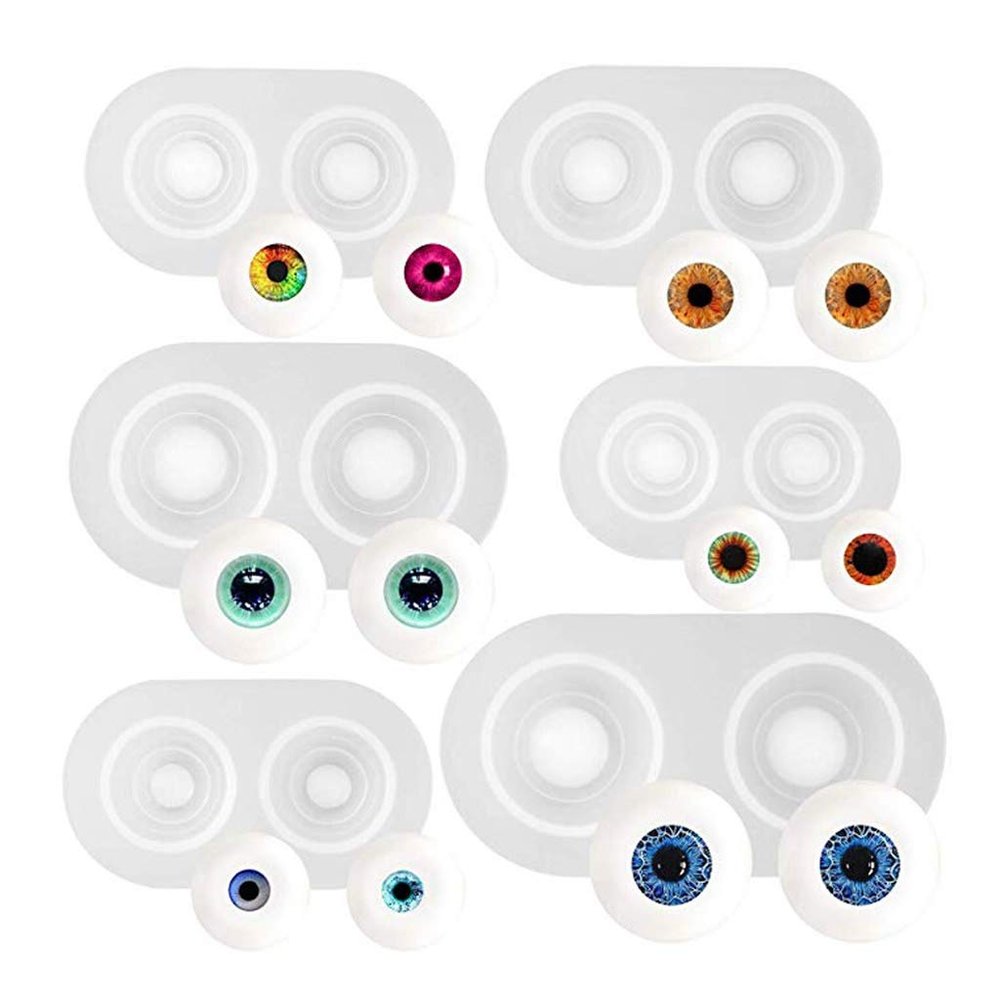 ZUDILYO 6 Sizes for Doll Eyes Mold for Doll Heavy Pupil Eye Eyeball Dome Silicone Mold