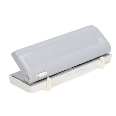 AMAKO 6 Hole Paper Puncher Adjustable Center Spacing 10 Sheet Capacity Gray Loose Leaf Paper Punch with Positioning Ruler for A4 A5 B5 A6 A7 Paper Sizes