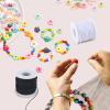 Stretchy String for Bracelets, 3 Rolls 0.8 mm 495 Feet Sturdy Elastic String Cord for Jewelry Making, Necklaces, Beading and Crafts (0.8mm (Black&Wihte&Rainbow)) view 3