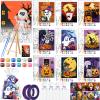 Dispowreath 10 Sets 8" x 10" Halloween Pre Drawn Canvas to Paint Gifts Sets Pumpkin Pre Printed Canvas with Greeting Cards Outline Panels Bulk for Beginners DIY Craft Project Party Favor Home Decors view 1