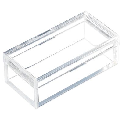 100 pack of Clear Acrylic Gem Display Jars 2" x 1" x 6/8" Sturdy Rectangular Gemstone Containers for Jewelry, Beads, Crystals Pack of 100