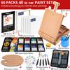 ARTALLY 66-Piece Acrylic Painting Kit with Desktop Easel,32 Colors Acrylic Paint Set(22ML), Paint Brush Set & Case, Brush Basin, Complete Art Supplies Painting Set for Adults, Artists, Beginners view 2