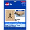 Avery Printable Rounded Rectangle Foldover Tags, Sure Feed Technology, 1-1/2" x 2-1/8", Matte Kraft Brown Cardstock, Print-to-The-Edge, Laser/Inkjet Printable, 80 Total view 1
