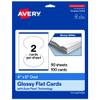 Avery Printable Oval Flat Cards, Sure Feed Technology, 4" x 6", Glossy White Cardstock, Print-to-The-Edge, Laser/Inkjet Printable, 100 Total, Great for Product Branding, Marketing, and More view 1