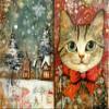 Cats at Christmas Decoupage Rice Papers, 8 x 10.5 inch (A4) - 6 Sheets | 6 Unique Designs | Versatile Christmas Designs for Art Projects & Crafting by CRAFT KREATIVELY view 2