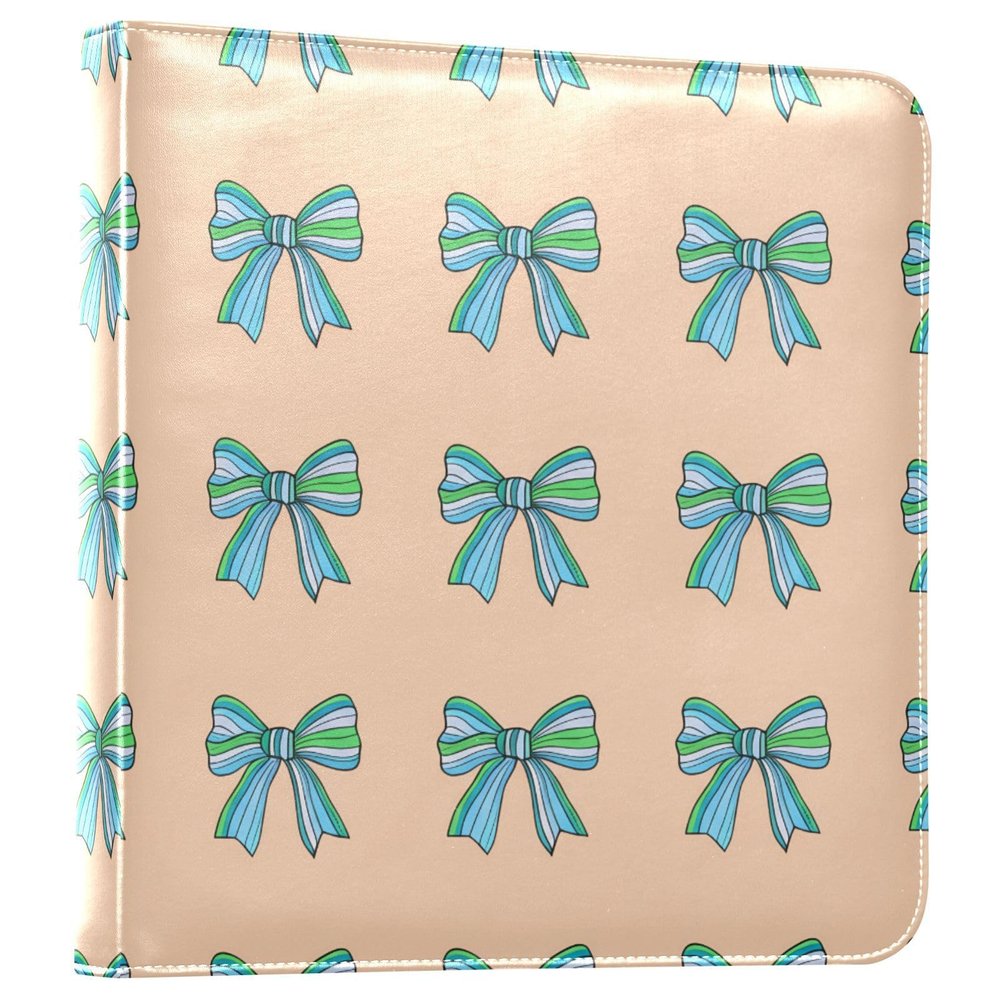 YANENDIE Photo Album Self Adhesive 2x3 4x6 5x7 6x8 Pictures, Striped Colorful Bows Scrapbook Album DIY Scrap Book 40 Sticky Pages for Family Travel Wedding Baby