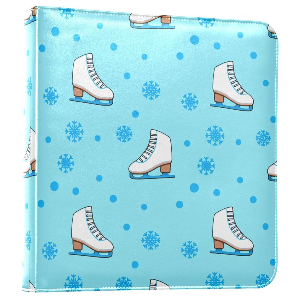 YANENDIE Photo Album Self Adhesive 2x3 4x6 5x7 6x8 Pictures, Ice Skates and Snowflakes Scrapbook Album DIY Scrap Book 40 Sticky Pages for Family Travel Wedding Baby