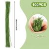 CCINEE 26 Gauge Green Floral Stem Wire, 100 PCS Paper Wrapped Florist Flower Wire for DIY Crafts Floral Arrangement Artificial Flower Making, 14 inch view 2