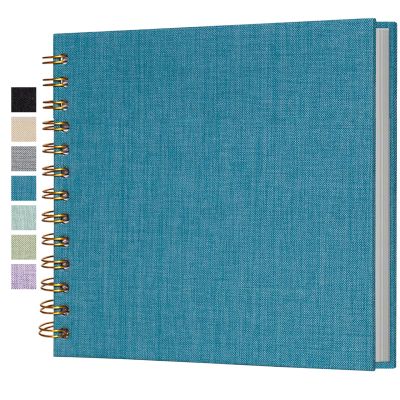 Small Scrapbook 7x7 Inch, Linen Photo Album 40 Sheets Mini Scrap Book, Kraft White Pages Memory Book for Wedding, Baby, Family, Graduation, Travel, Dog, Vacation