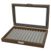 12-Slot Pen Organizer Storage Box, Gift Ideal for Collectors and Office Decor, Clasp Metal Secure, Lid Transparent, Quality Walnut Pen Display Case view 1