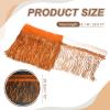 uxcell 10 Yards 10 Inch Shiny Sequined Tinsel Fringe Trim, Sparkling Spangle Curtain Fringe Paillette Lace Fabric Streamer for DIY Latin Dance Costume Clothing Birthday, Dark Gold view 2