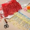 uxcell 10 Yards 10 Inch Shiny Sequined Tinsel Fringe Trim, Sparkling Spangle Curtain Fringe Paillette Lace Fabric Streamer for DIY Latin Dance Costume Clothing Birthday, Dark Gold view 4