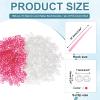 MECCANIXITY S Clips for Loom Bracelets, Rubber Band Bracelet Clip Clear Plastic Connectors Refills Kit with Pink Crochet Hook for Loom Bracelets Making DIY(Rose Red/White, Pack of 1000) view 2