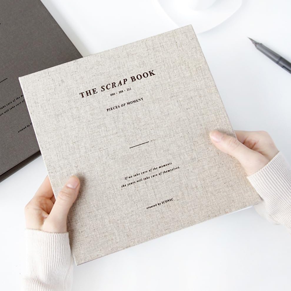 Blank Scrapbook Album Hardcover DIY Photo Memory 80 Pages Travel Family Keepsake Handmade Journals (Oatmeal)