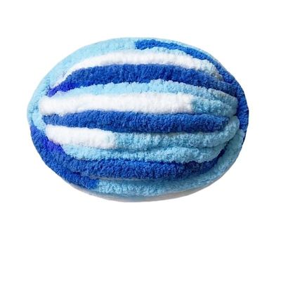 250g Thick Ice Strip Yarn Blanket - Hand-Knitted Chenille Cushion for Pets, DIY Thread for Scarves and Hats, Soft Extra Thick Wool Ball(Fresh Blue)