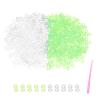 MECCANIXITY S Clips for Loom Bracelets, Rubber Band Bracelet Clip Clear Plastic Connectors Refills Kit with Pink Crochet Hook for Loom Bracelets Making DIY(Green/White, Pack of 1000) view 1
