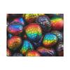 Colorful Ammolite Gemstones Shimmering with Dragon-Scale Iridescence - Made in USA - 24 * 18 Inch Matte Canvas Wall Art view 1