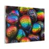 Colorful Ammolite Gemstones Shimmering with Dragon-Scale Iridescence - Made in USA - 24 * 18 Inch Matte Canvas Wall Art view 2