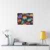 Colorful Ammolite Gemstones Shimmering with Dragon-Scale Iridescence - Made in USA - 24 * 18 Inch Matte Canvas Wall Art view 3